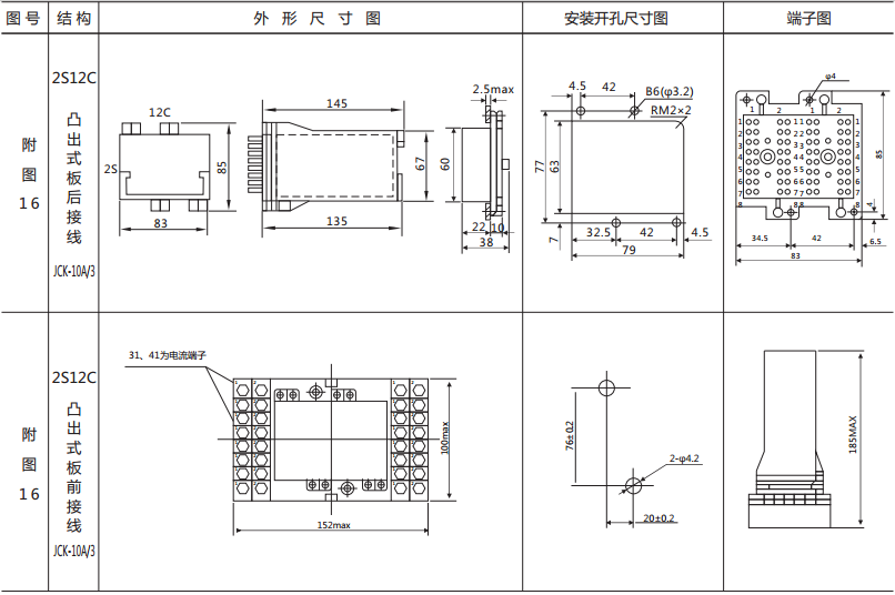 BZS-11延时中间继电器外形及开孔尺寸 BZS-11延时中间继电器外形及开孔尺寸