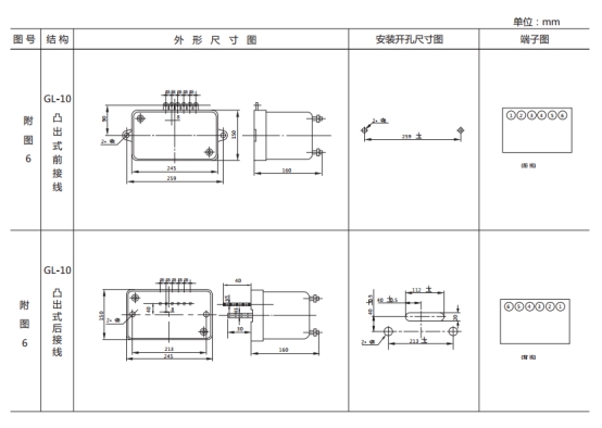 GL-15过流继电器外形结构及安装尺寸图片 GL-15过流继电器外形结构及安装尺寸图片