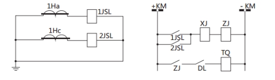 JSL-25继电器构成的二相式定时限保护的原理图 JSL-25继电器构成的二相式定时限保护的原理图