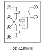 DD-11/50接地继电器内部接线图 DD-11/50接地继电器内部接线图