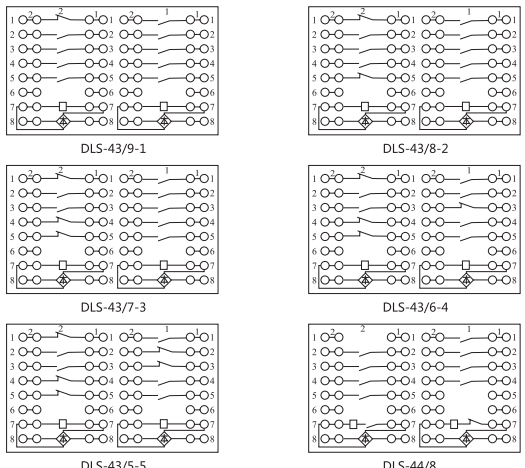 DLS-41/10-2双位置继电器内部连接线图片2 DLS-41/10-2双位置继电器内部连接线图片2