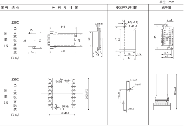 RXMS1型快速跳闸继电器外形及安装尺寸图片 RXMS1型快速跳闸继电器外形及安装尺寸图片