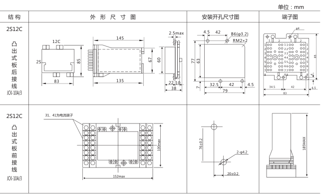 RXMVB2大容量双位置继电器外形及安装尺寸图片 RXMVB2大容量双位置继电器外形及安装尺寸图片