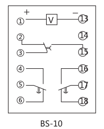 BS-10时间继电器内部接及外引接线图片 BS-10时间继电器内部接及外引接线图片