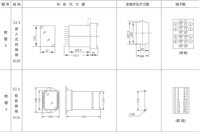 HJS(ZSJ)-10直流断电延时继电器外形及开孔尺寸图片三 HJS(ZSJ)-10直流断电延时继电器外形及开孔尺寸图片三