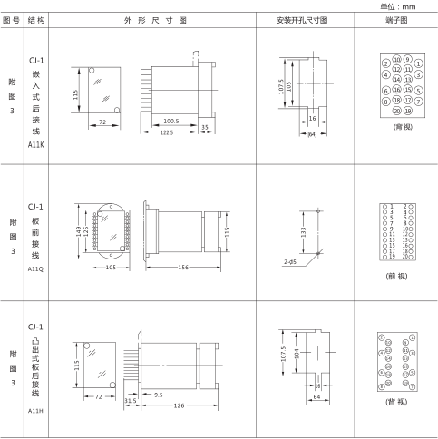 SS-61时间继电器外形及开孔尺寸图片 SS-61时间继电器外形及开孔尺寸图片