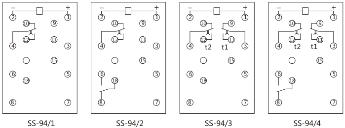 SS-94/2时间继电器接线图及外引接线图片 SS-94/2时间继电器接线图及外引接线图片