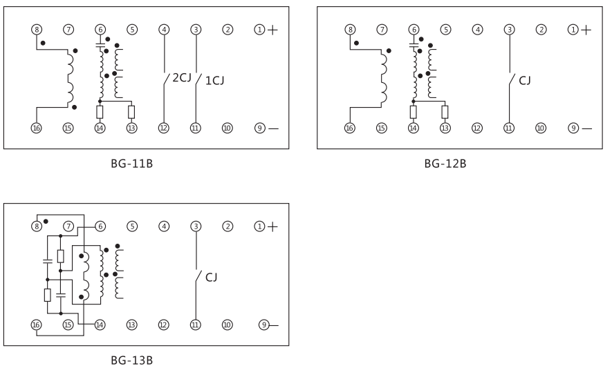 BG-13B内部接线及外引接线图 BG-13B内部接线及外引接线图