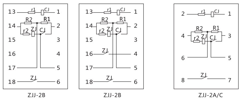 ZJJ-2B内部接线及外引接线图 ZJJ-2B内部接线及外引接线图