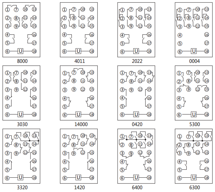 DZ-700中间继电器内部接线图及外引接线图 DZ-700中间继电器内部接线图及外引接线图