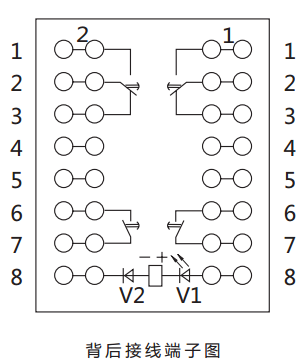 DZS-12CE/S直流回路监视继电器背后接线端子 DZS-12CE/S直流回路监视继电器背后接线端子